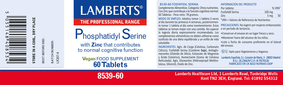 Fosfatidil Serina 100 mg de Soja NO Genéticamente Modificada — imagen 2