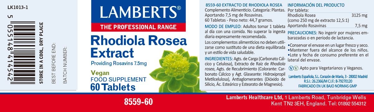 Rhodiola Rosea 3125 mg aportando 7,5 mg de Rosavinas — imagen 2