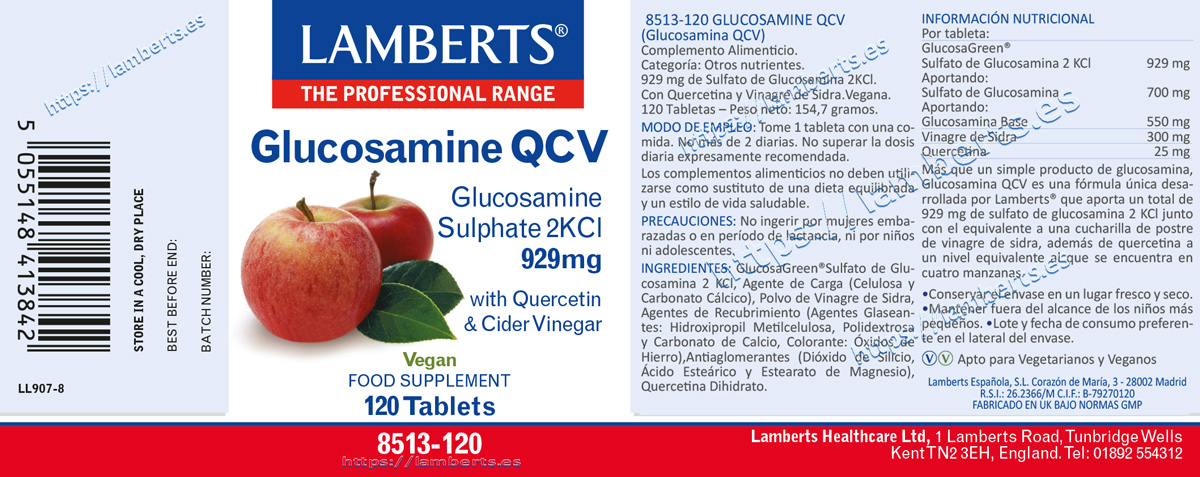 Glucosamina QCV 929 mg de Sulfato de Glucosamina 2KCI — imagen 2