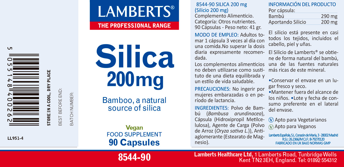 Silicio 200 mg más de 90% de Silicio Orgánico de Goma de Bambú — imagen 2