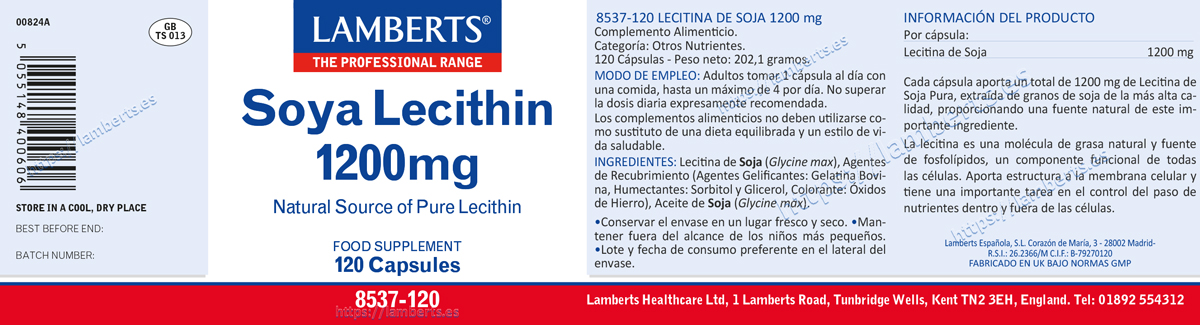 Lecitina de Soja 1200 mg, fuente de Fosfatidil Colina — imagen 2