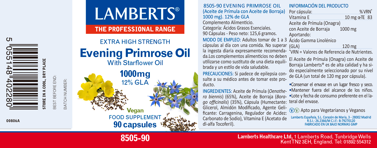 Aceite de Prímula con Borraja 1000 mg con Vitamina E — imagen 2