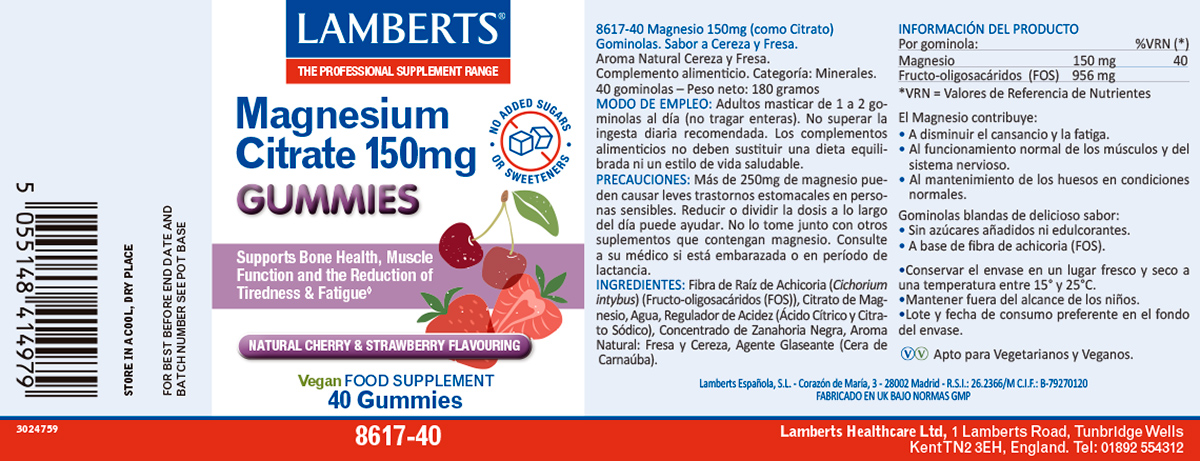Magnesio 150 mg (como Citrato). Gominolas — imagen 2