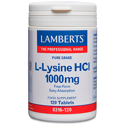 L-Lisina HCI 1000 mg. Grado puro. Alta absorción