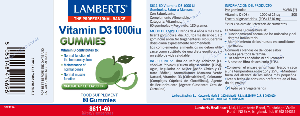 Vitamina D3 1000 UI. Gominolas — imagen 2