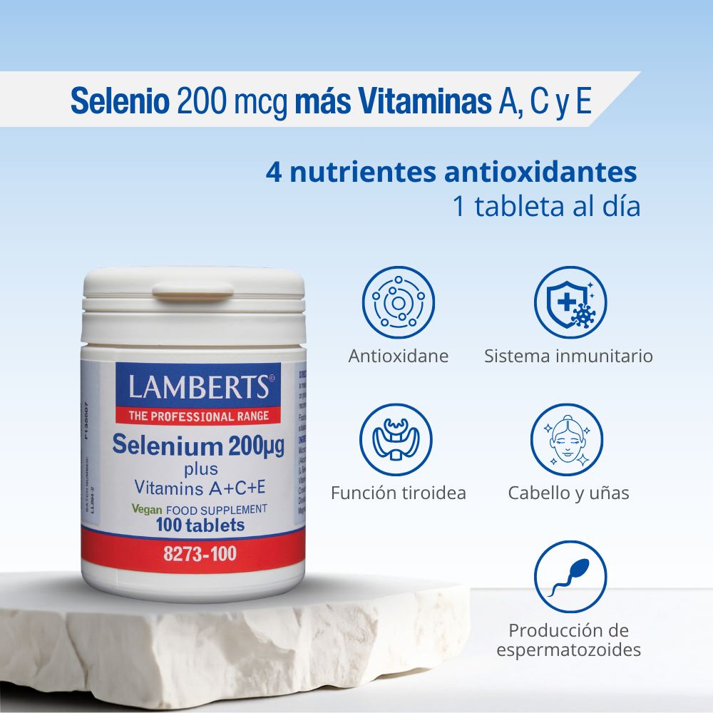 Selenio 200 mcg más Vitaminas A, C y E. Una al Día — imagen 3