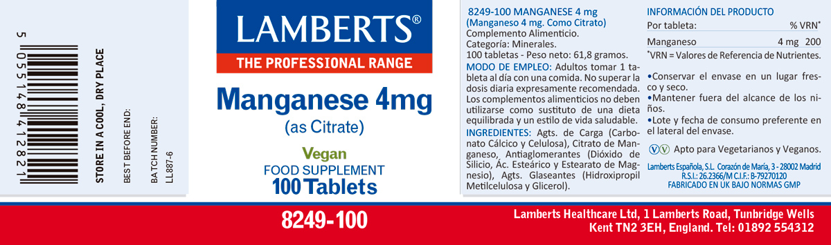 Manganeso 4 mg como Citrato. Mayor absorción — imagen 2