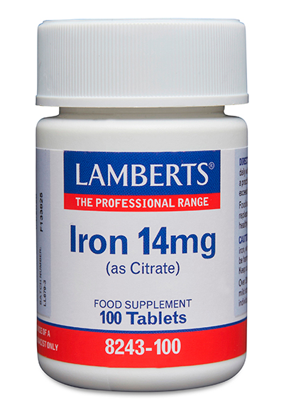 Hierro 14 mg como Citrato. Mayor absorción