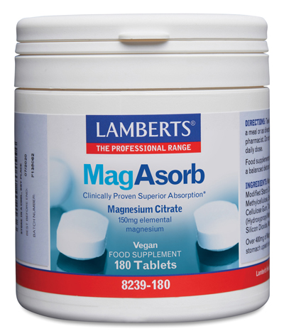 MagAsorb. Citrato de Magnesio 150 mg, más absorción 180 tabletas