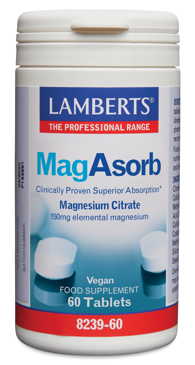 MagAsorb. Citrato de Magnesio 150 mg, más absorción 60 tabletas