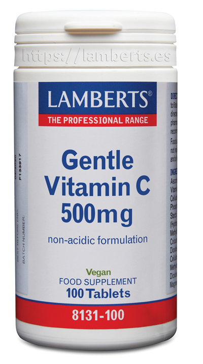 Vitamina C 500 mg en forma suave, no ácida