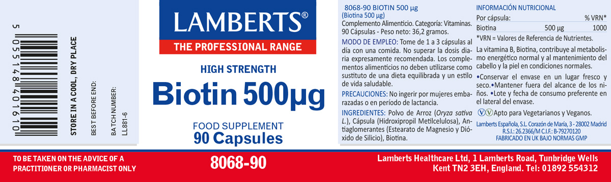 Biotina 500 mcg — imagen 2