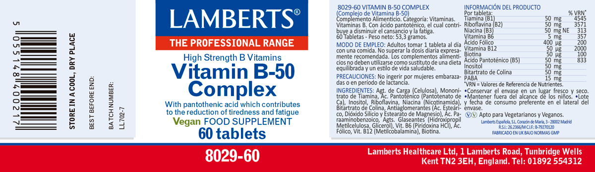 Complejo de Vitaminas B-50. Fórmula ganadora. Balance Ideal. — imagen 2