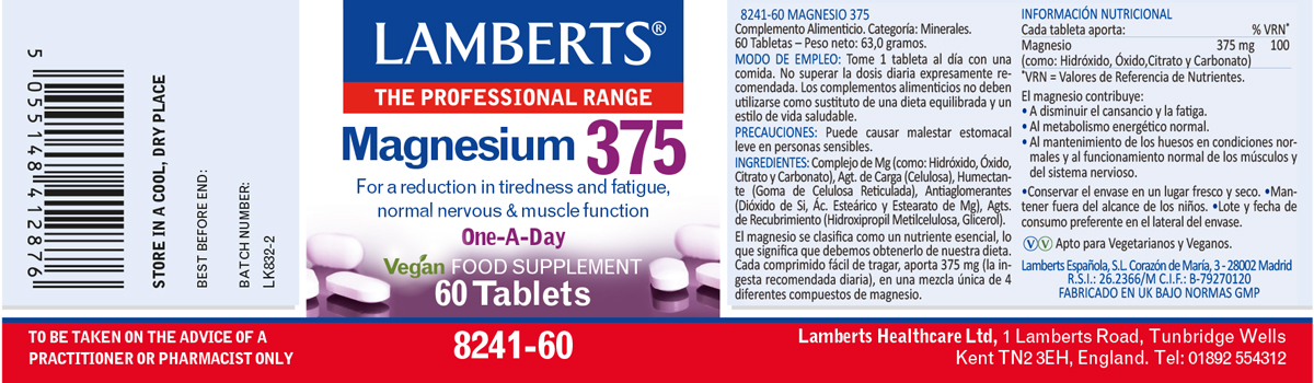 Magnesio 375 – 60 tabs — imagen 2