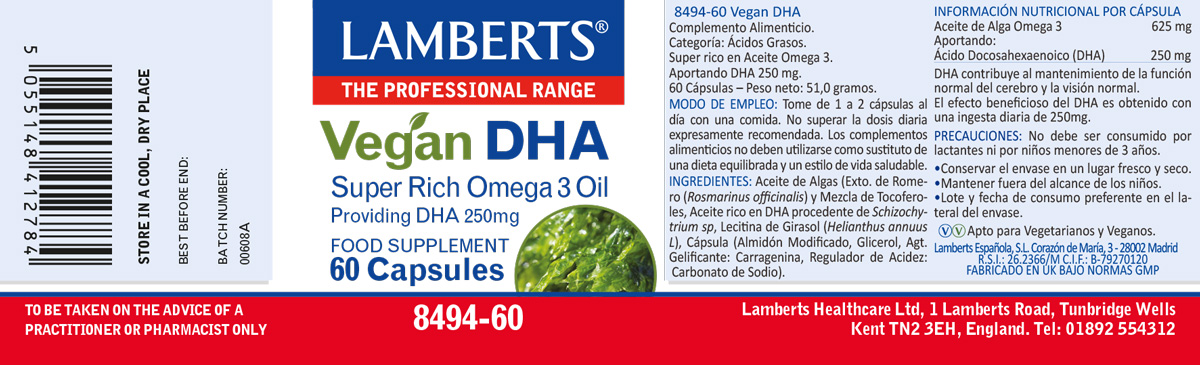 DHA Vegano 250 mg de fuente vegetal — imagen 2