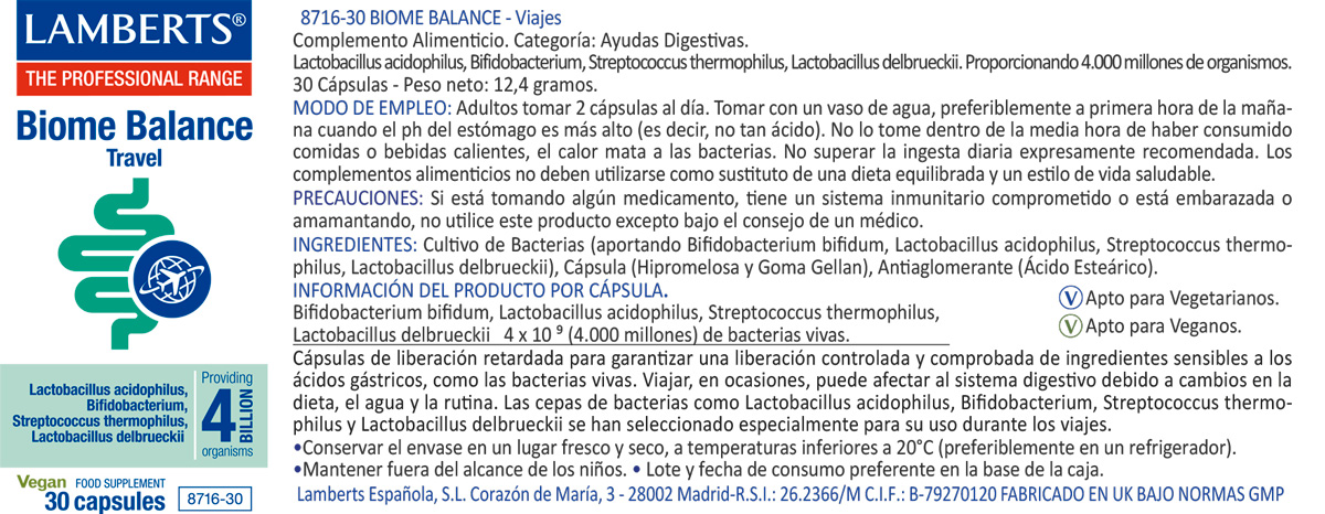 Biome Balance Travel (Viajes) 30 Caps — imagen 2
