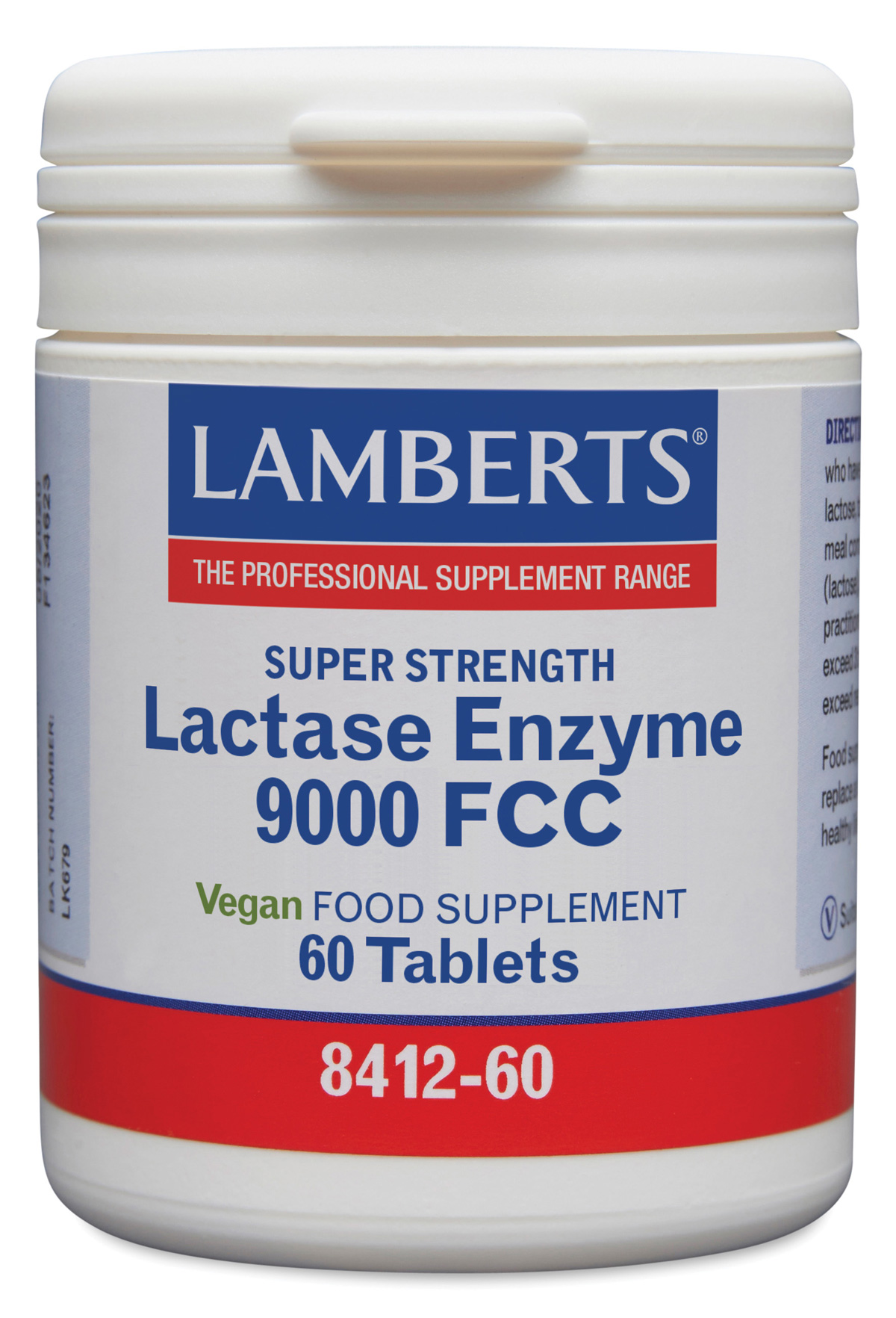 Lactasa 9000 FCC. Enzima Digestiva en tabletas