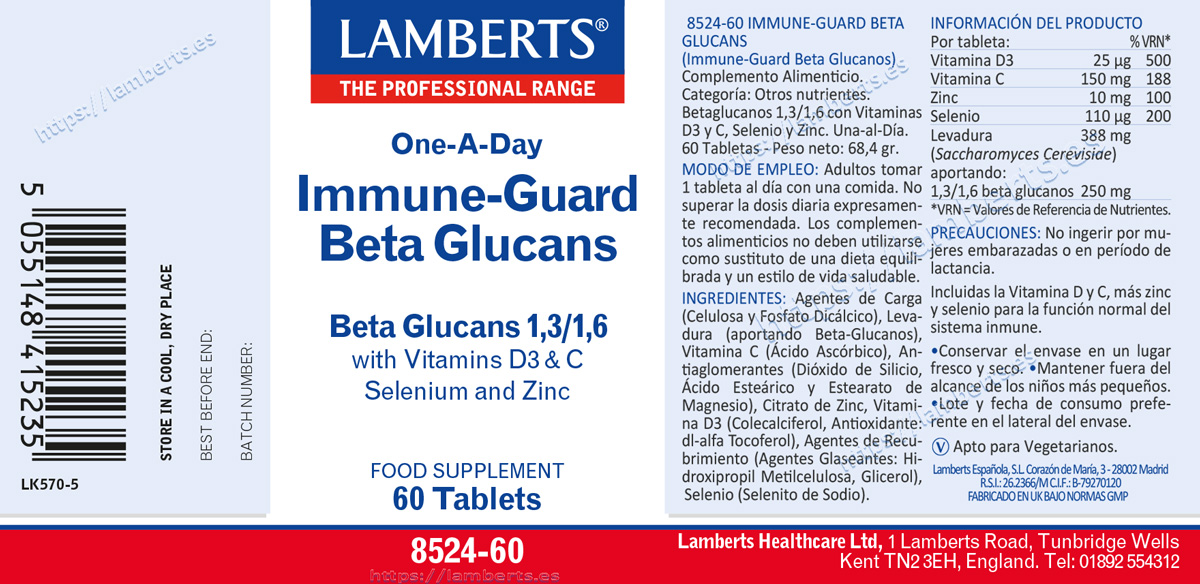 Immune-Guard Beta Glucanos con Vitaminas D3, C más Selenio y Zinc — imagen 2