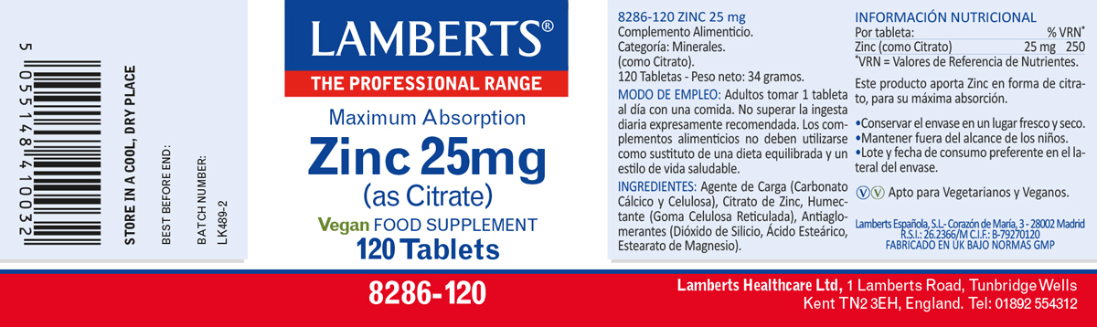 Zinc 25 mg como Citrato con mayor absorción — imagen 2