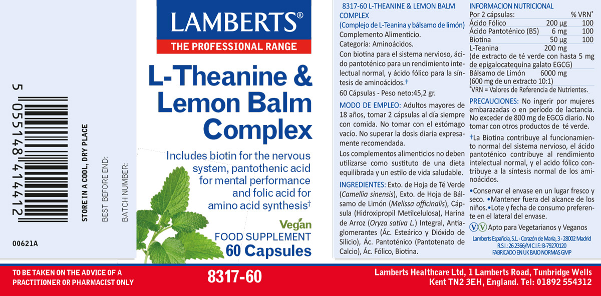 Complejo de L-Teanina 200 mg y Bálsamo de Limón 6000 mg — imagen 2