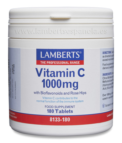 Vitamina C 1000 mg con Bioflavonoides y Escaramujo 180 tabletas