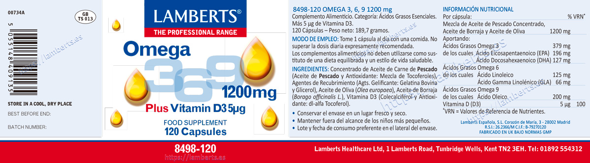 Ácidos Grasos Omega 3,6,9 1200 mg con vitamina D3 — imagen 2